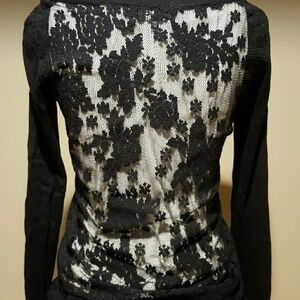 Izzue Black lace back shirt Top XS